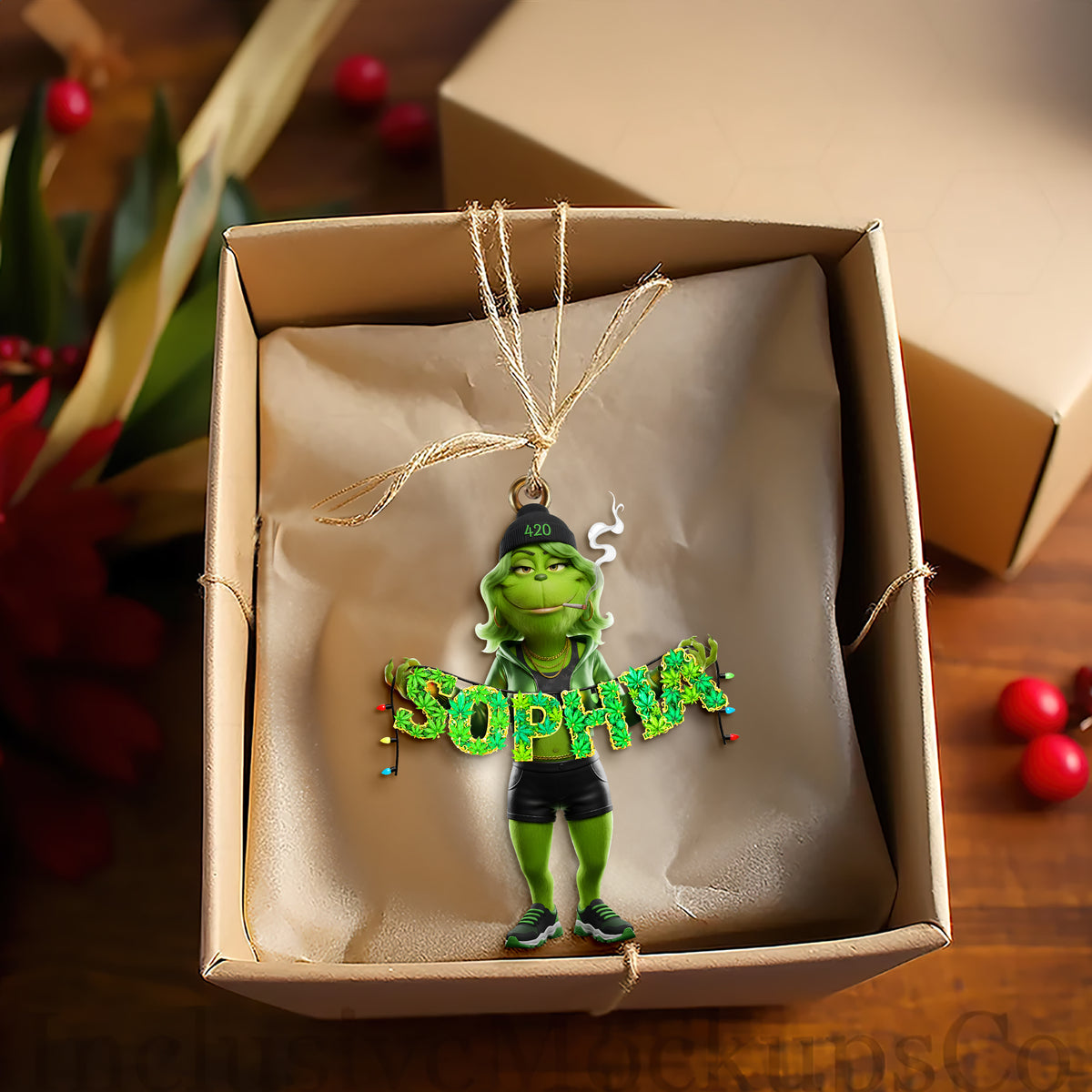 Green Monster Alphabet Letter Ornament - Personalized Gift For Stoners 04TOLU131125-Homacus