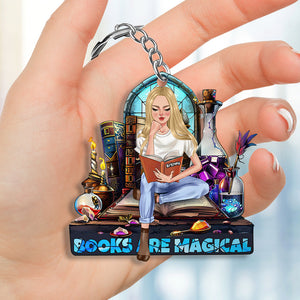 Personalized Gifts For Book Lover Keychain Reading Book Magical 01XQDT060125TM-Homacus