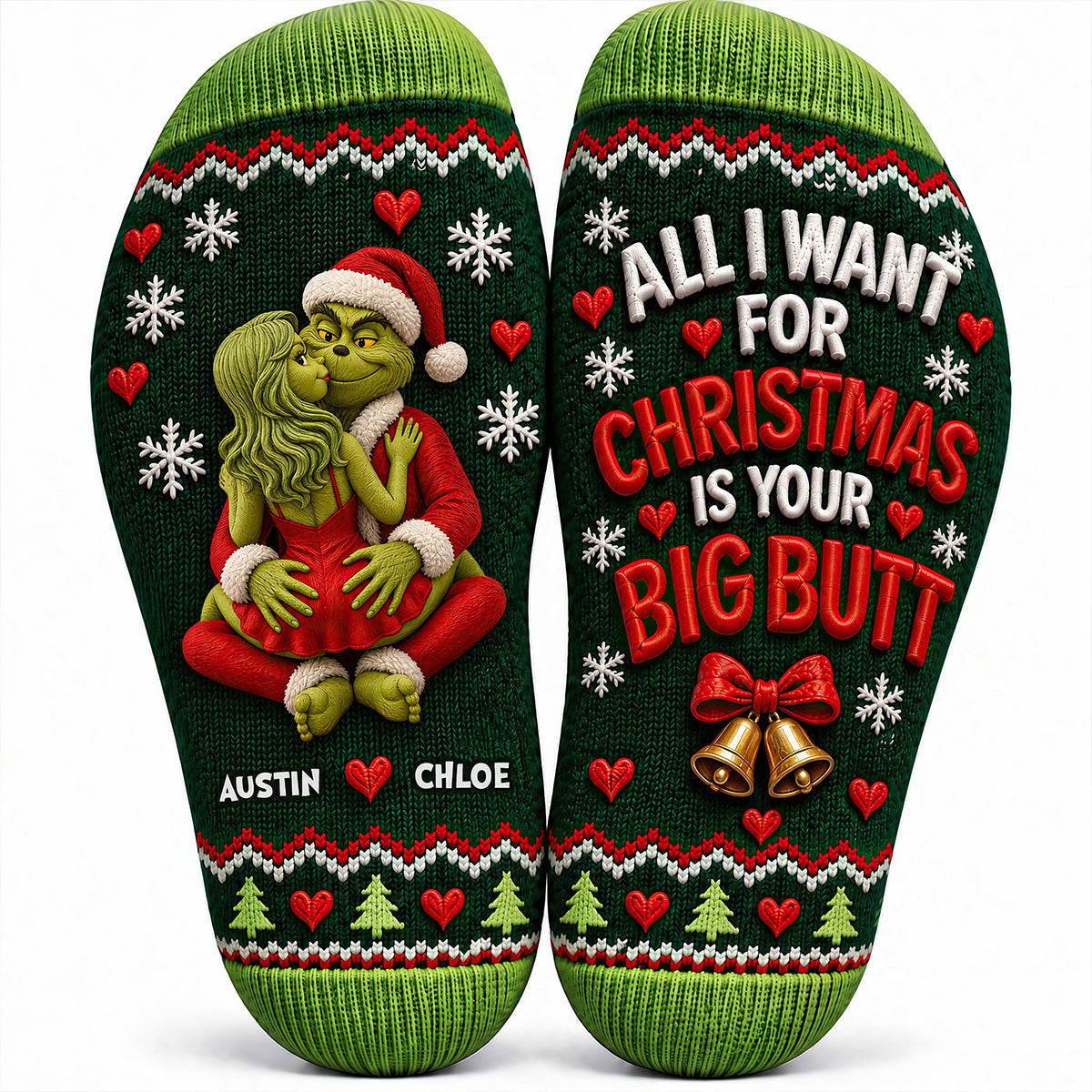 Furry Naughty Couples Middle Tube Socks - Personalized Christmas Gifts For Couples 01ohdt250926