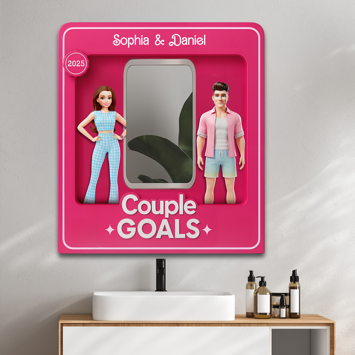 Couple Goals Shaped Mirror - Personalized Gifts For Couples 01OHLU280725-Homacus