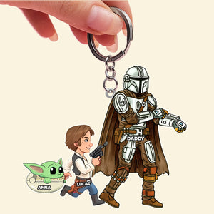 Strong Dad And Kids Acrylic Keychain - Personalized Gifts For Father's Day 04qhtn210426-Homacus