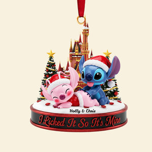 Personalized Gifts For Christmas, Cute Mischievous Couple Acrylic Ornament 03nata220925-Homacus
