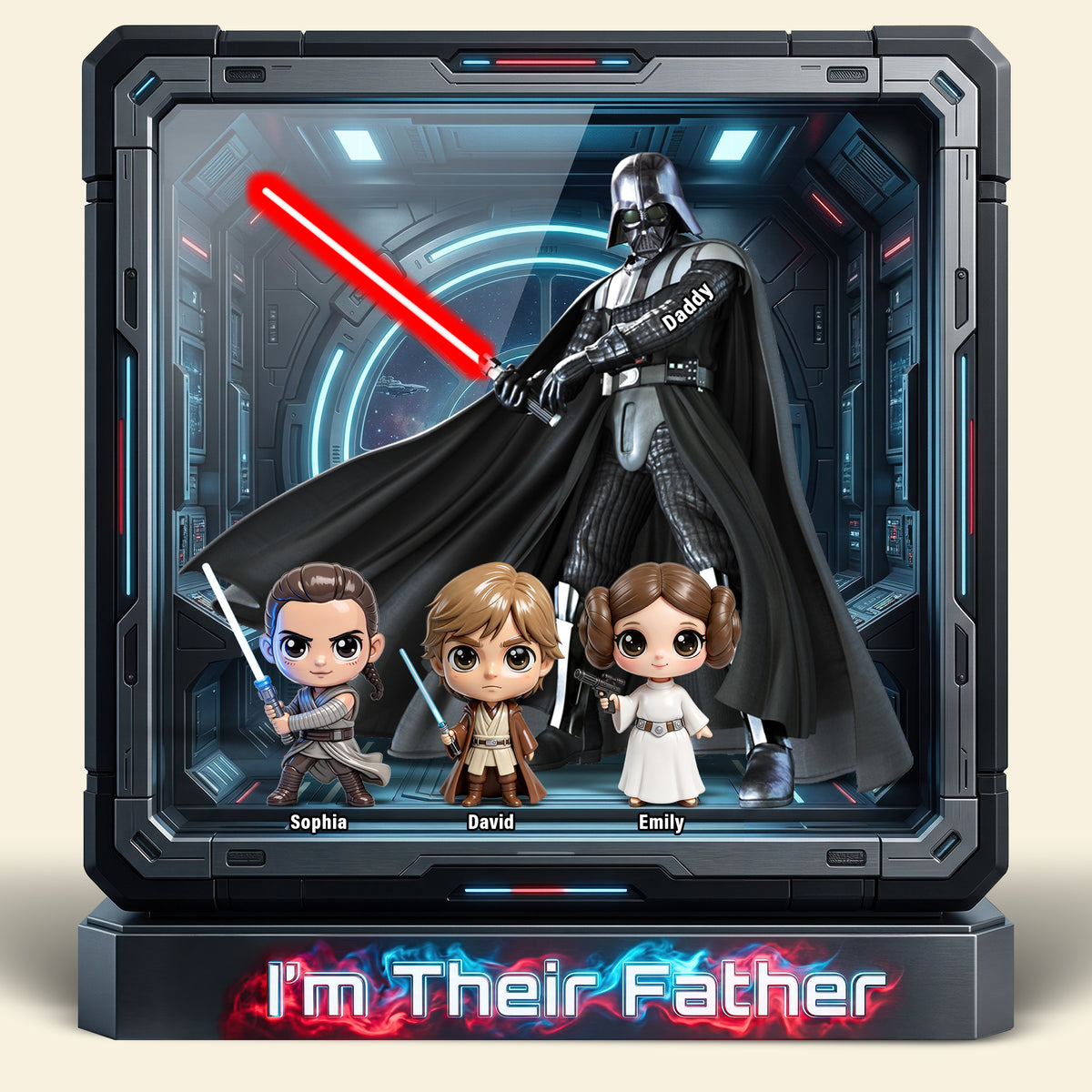 Cosmic Dad And Kids Acrylic Plaque - Personalized Gifts For Dad 042huqn310326-Homacus