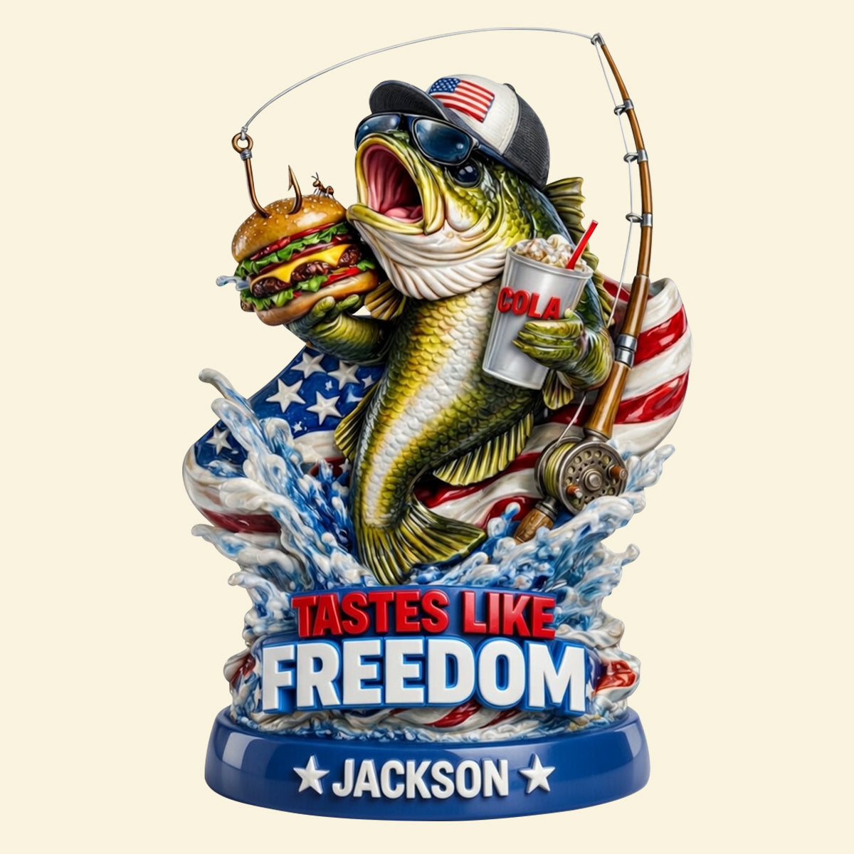 American Freedom Fishing Acrylic Plaque - Personalized Gifts For Fishing Lovers 02tytn130326-Homacus