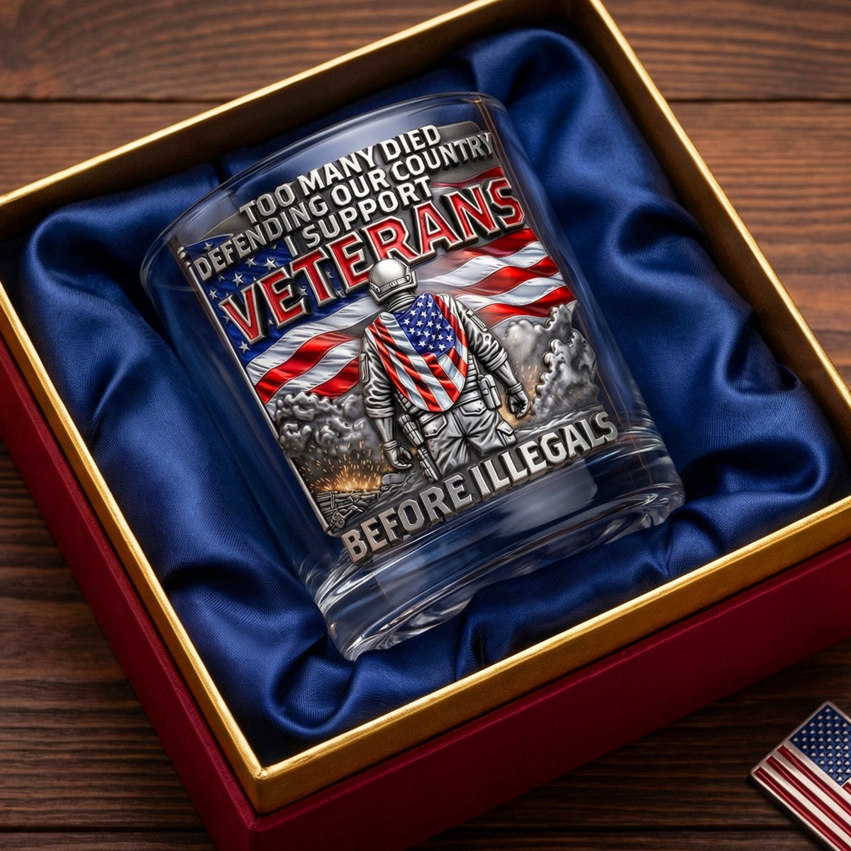 Veteran Pride Round Glass - Personalized Gifts For Veterans 03OHQN050326-Homacus