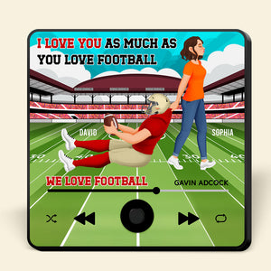 Personalized Gifts For Football Lover Music & Photo Fridge Magnet Couple Football 04XQDT111224PA-Homacus