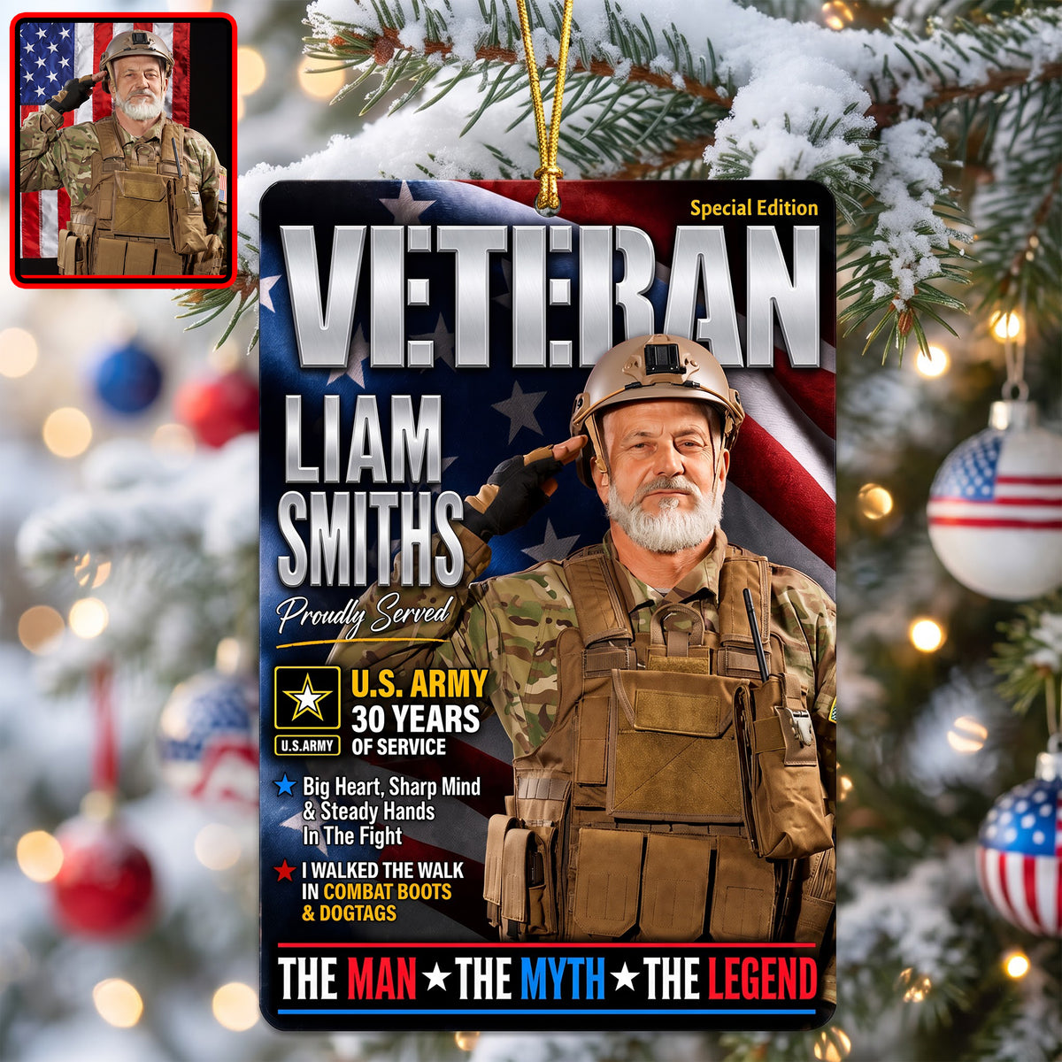 Military Honors Acrylic Ornament - Custom Photo Christmas Gifts For Veterans 05huqn260826