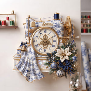 Floral Sewing Toile De Jouy Wall Clock Personalized Gifts 01PALU070826