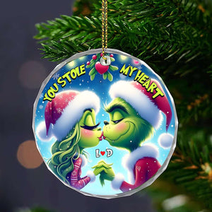 Green Monster Couple Ornament - Personalized Gifts For Couple-Homacus