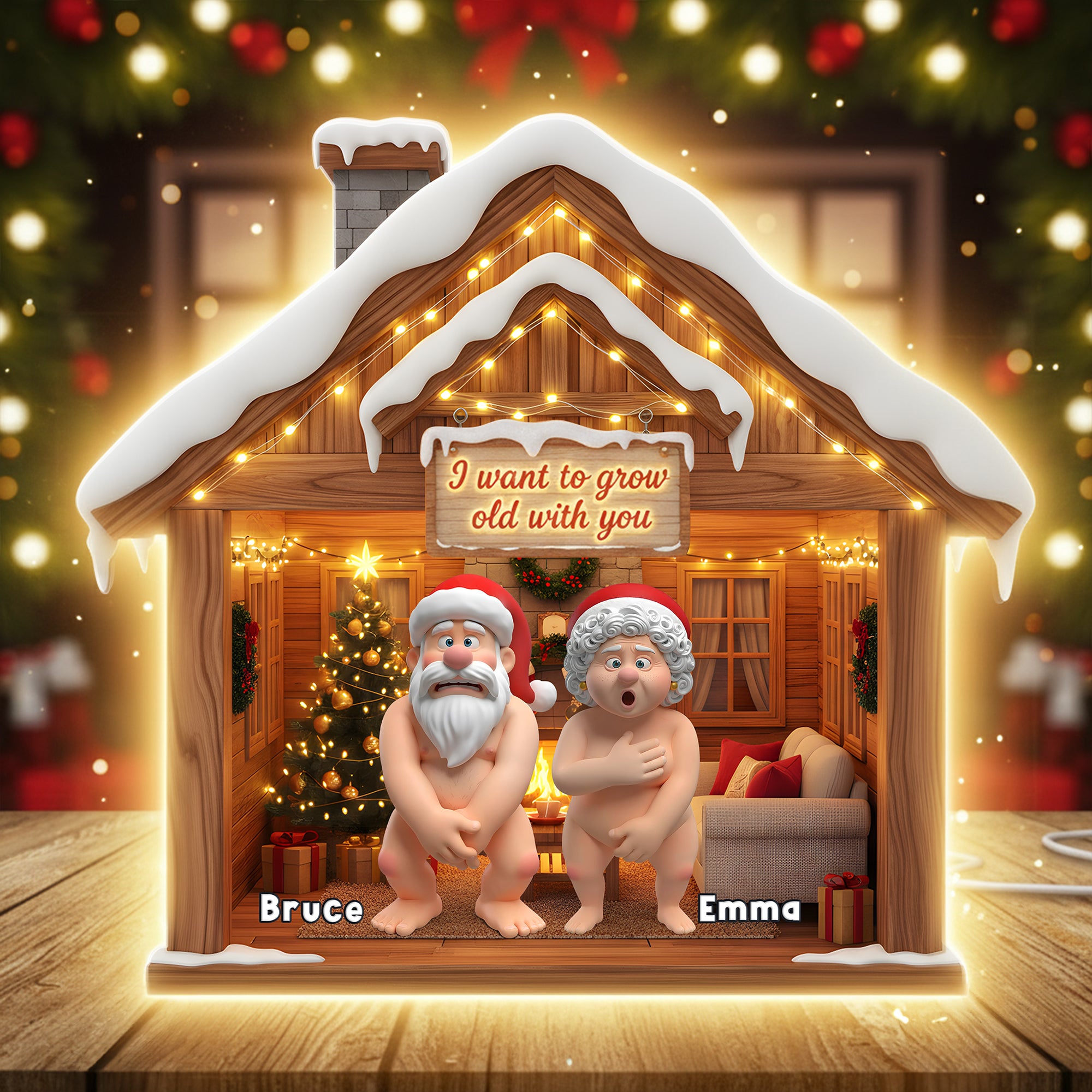 Naughty Old Couple Light Box- Personalized Gift For Couples 04OHLU311025-Homacus