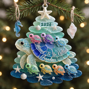 Blessed To Be Called Grandma Turtle Acrylic Ornament - Personalized Gifts For Christmas 071NALU010826
