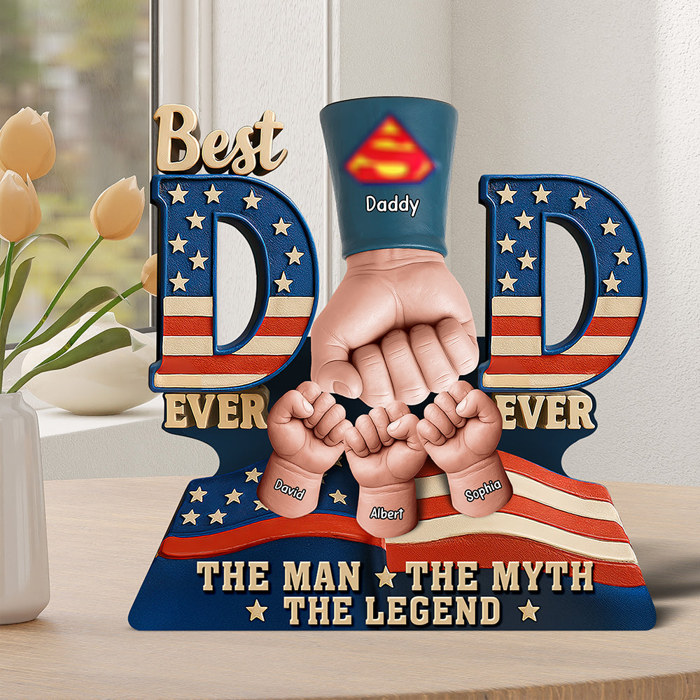 Super Dad's Fist Bump Acrylic Plaque - Personalized Gifts For Father 05HUQN200525-Homacus