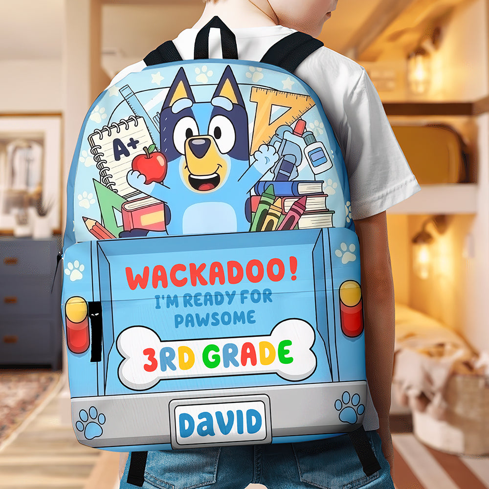 Cartoon Pup Backpack – Personalized Back To School Gift For Kids 03TGQN220725-Homacus