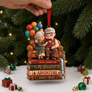 Love Is The Greatest Adventure Acrylic Ornament - Personalized Christmas Gifts For Couples 09halu300926