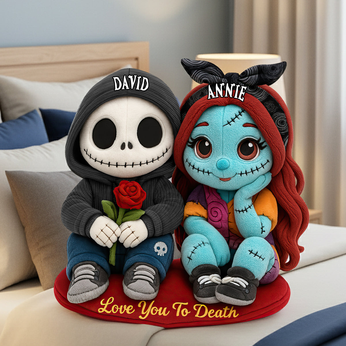 Spooky Cute Couples Pillow - Personalized Gifts For Couples 08HULU111125-Homacus