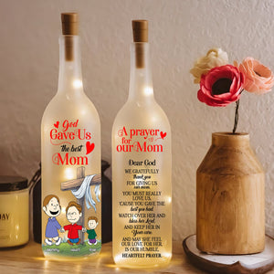 Personalized Bottle Lamp For Christian Mom, God Gave Us The Best Mom 01TGLU210225DA-Homacus