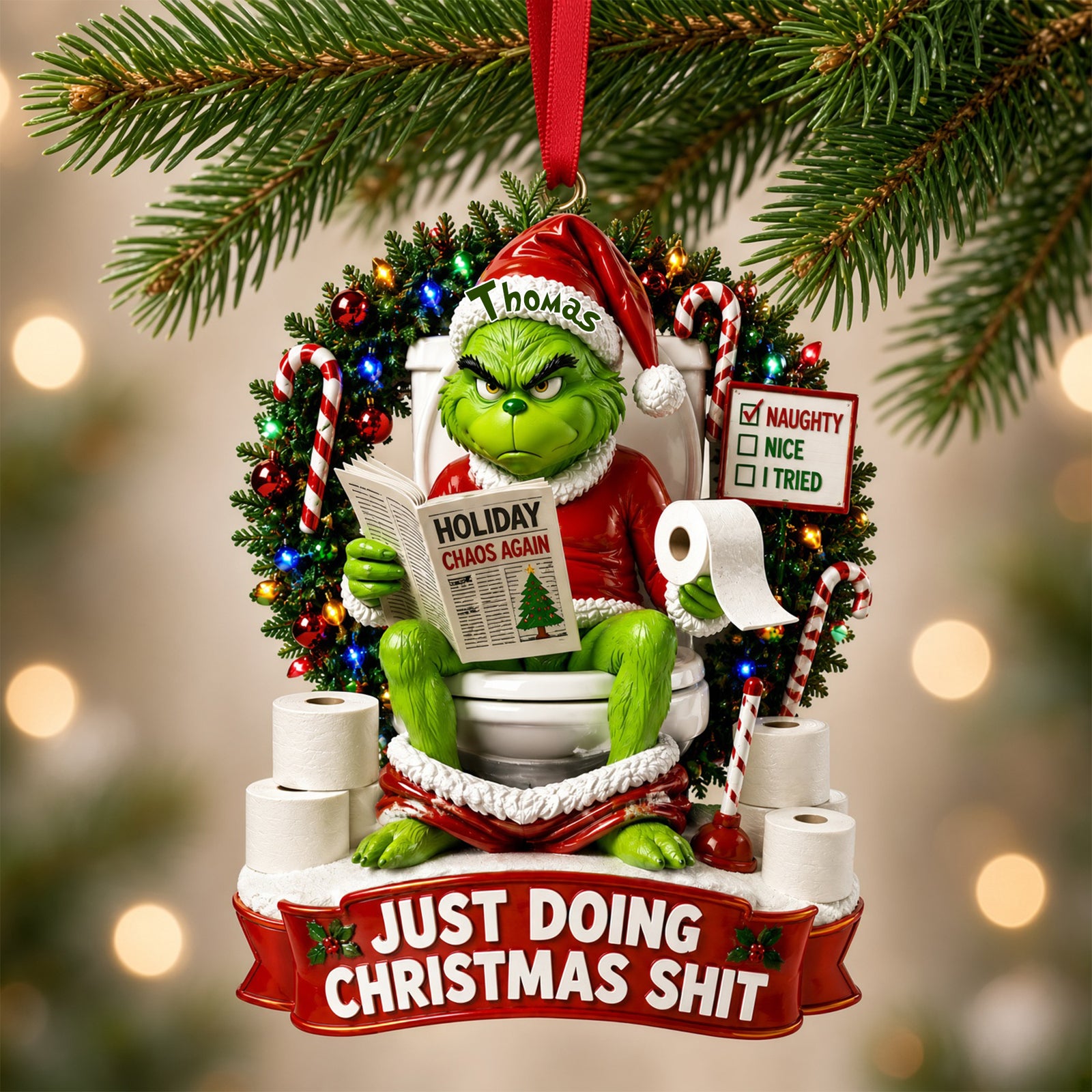 Hilarious Character Bathroom Ornament - Personalized Gift For Christmas 08TYLU160926-Homacus