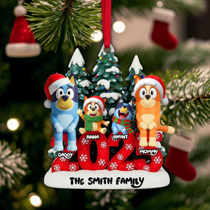 Joyful Puppy Family Ornament - Personalized Christmas Gifts For Family 03NALU290825-Homacus