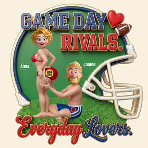 Game Day Rivals Couple Fridge Magnet - Personalized Gifts For Sporty Couple 01HUTN140126-Homacus