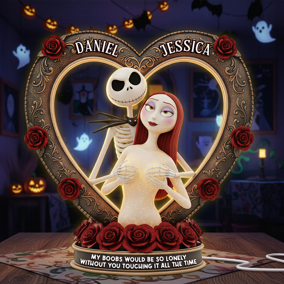 Spooky Couple Light Box - Personalized Gifts For Couple Christmas Acrylic Light Box 03OHLU031125-Homacus