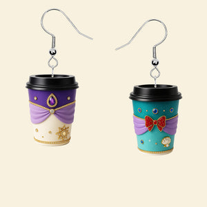 Coffee Princess Earrings - Personalized Gifts For Her 03pgmg150725-Homacus