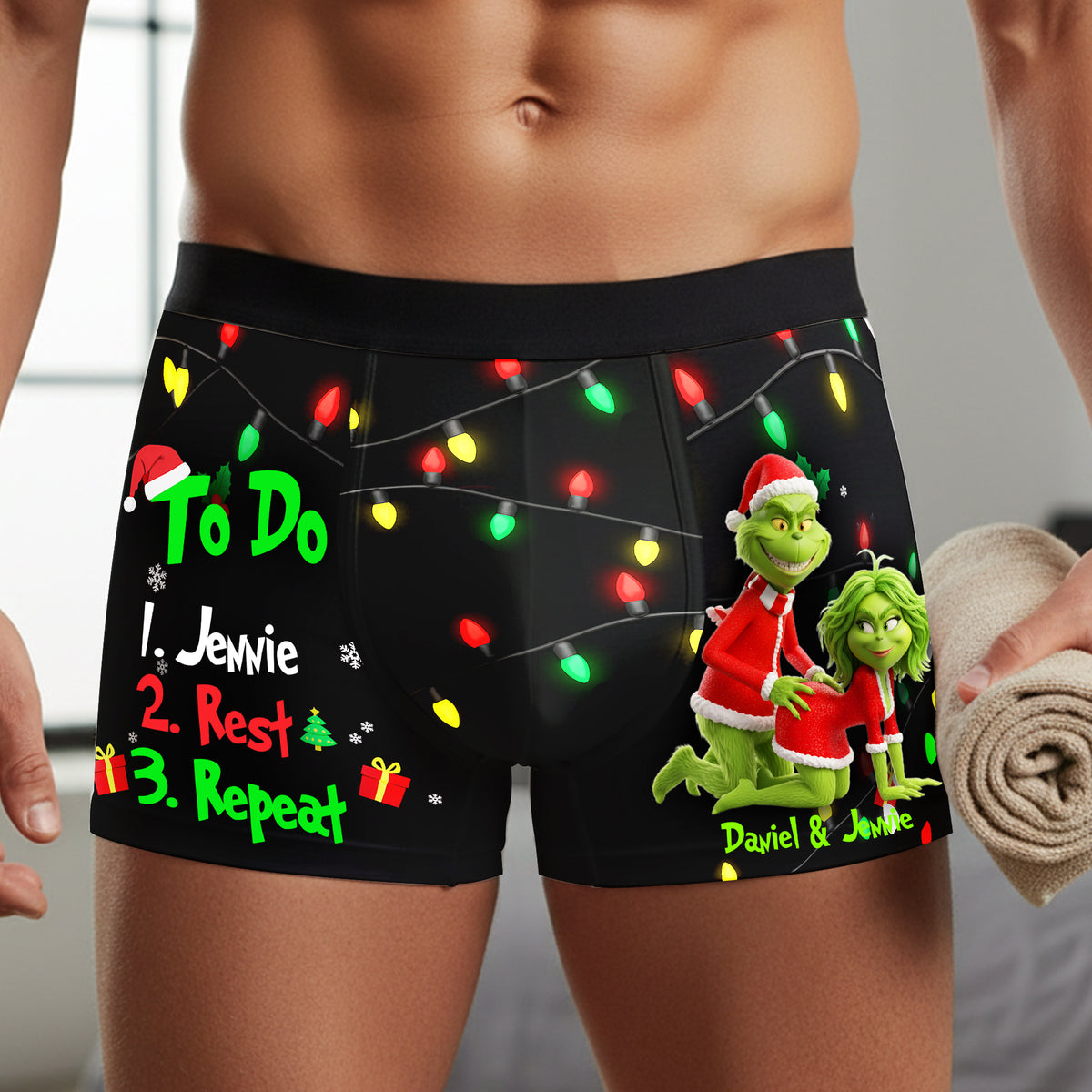Grumpy Couple Christmas Boxers - Personalized Gifts For Him 05NALU110925-Homacus