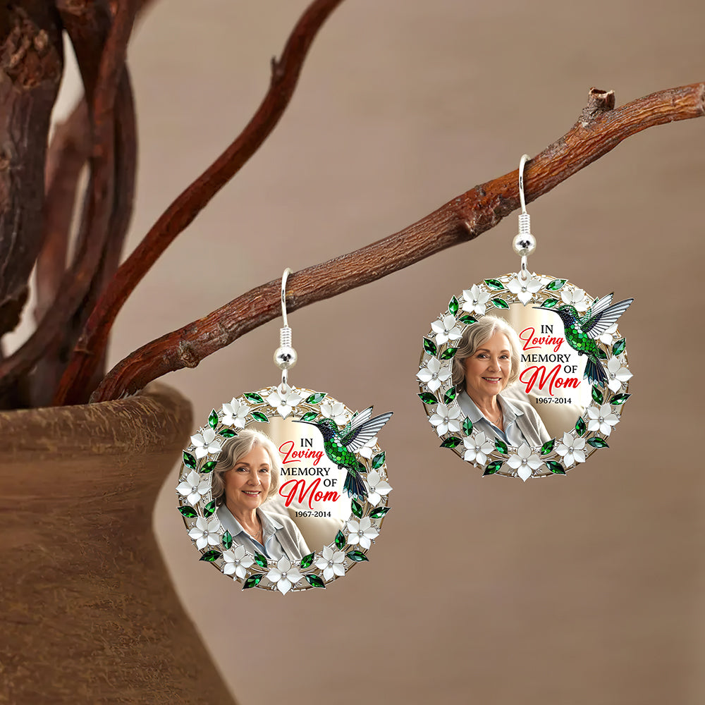 Hummingbird from Heaven Earrings – Custom Photo Gift in Memory of a Loved One 01qhqn310725-Homacus