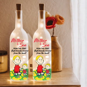 Personalized Gift For Mom Bottle Lamp Mom & Her Children Holding Hands 03XQLU150225HH-Homacus