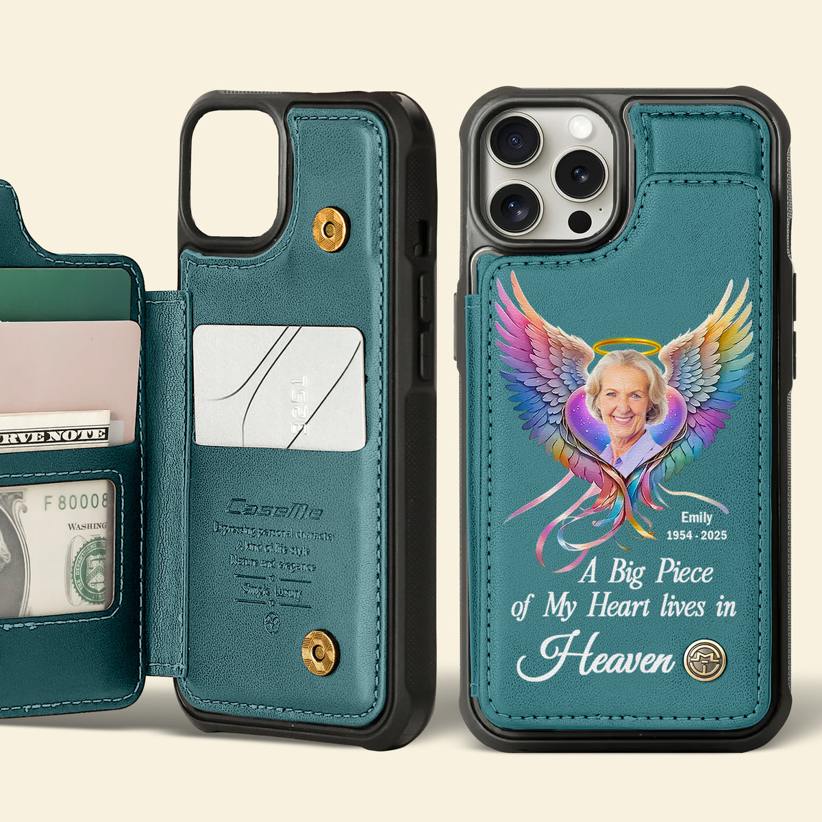 Personalized Gifts For Heaven Leather Flip Wallet Phone Case 03ACDT210325-Homacus