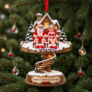 Lovely Old Couple Acrylic Ornament - Personalized Christmas Gifts For Couples 04ohlu131026-Homacus