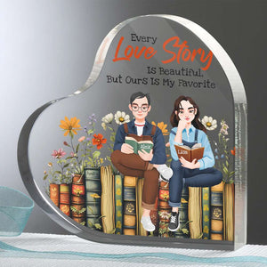 Personalized Gifts For Couple Heart Shaped Acrylic Plaque, Love Story Is Beautiful But Ours Is My Favorite 05TGMH051224PA-Homacus