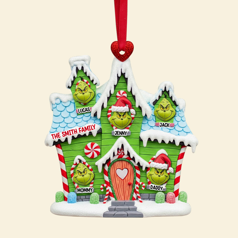 Green Monsters' House Personalized Gifts For Family Christmas Ornament 03totn030925-Homacus