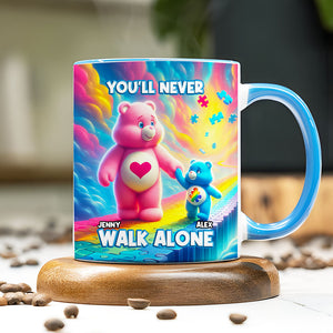 Personalized Gifts For Autism Bear Mom Coffee Mug, You'll Never Walk Alone 04TGMH250225-Homacus