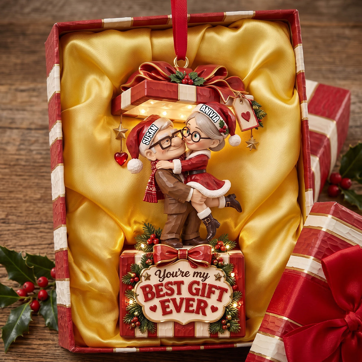 Wrap In Love Acrylic Ornament - Personalized Gifts For Couple 03qhtn180926