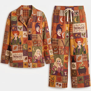 Personalized Patchwork Pajama Set – Halloween Gifts For Witch Lovers 01patn310726