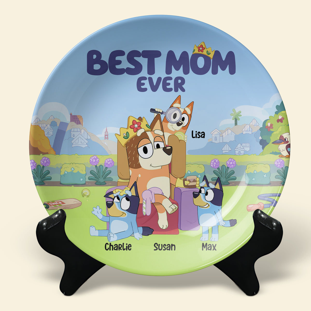 Personalized Gifts For Mom Ceramic Round Plate 03natn040425 Best Mom Ever-Homacus