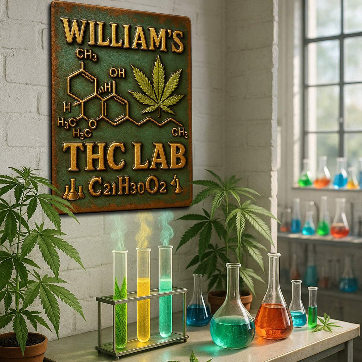 Botanical Chemistry Lab Metal Sign - Personalized Gifts For Weed Lovers 04TOLU050625-Homacus