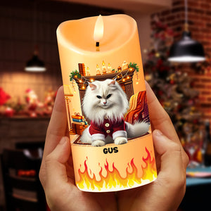 Custom Photo Gifts For Pet Lovers Led Candle, Turned On The Fireplace 02TGLU281024-Homacus