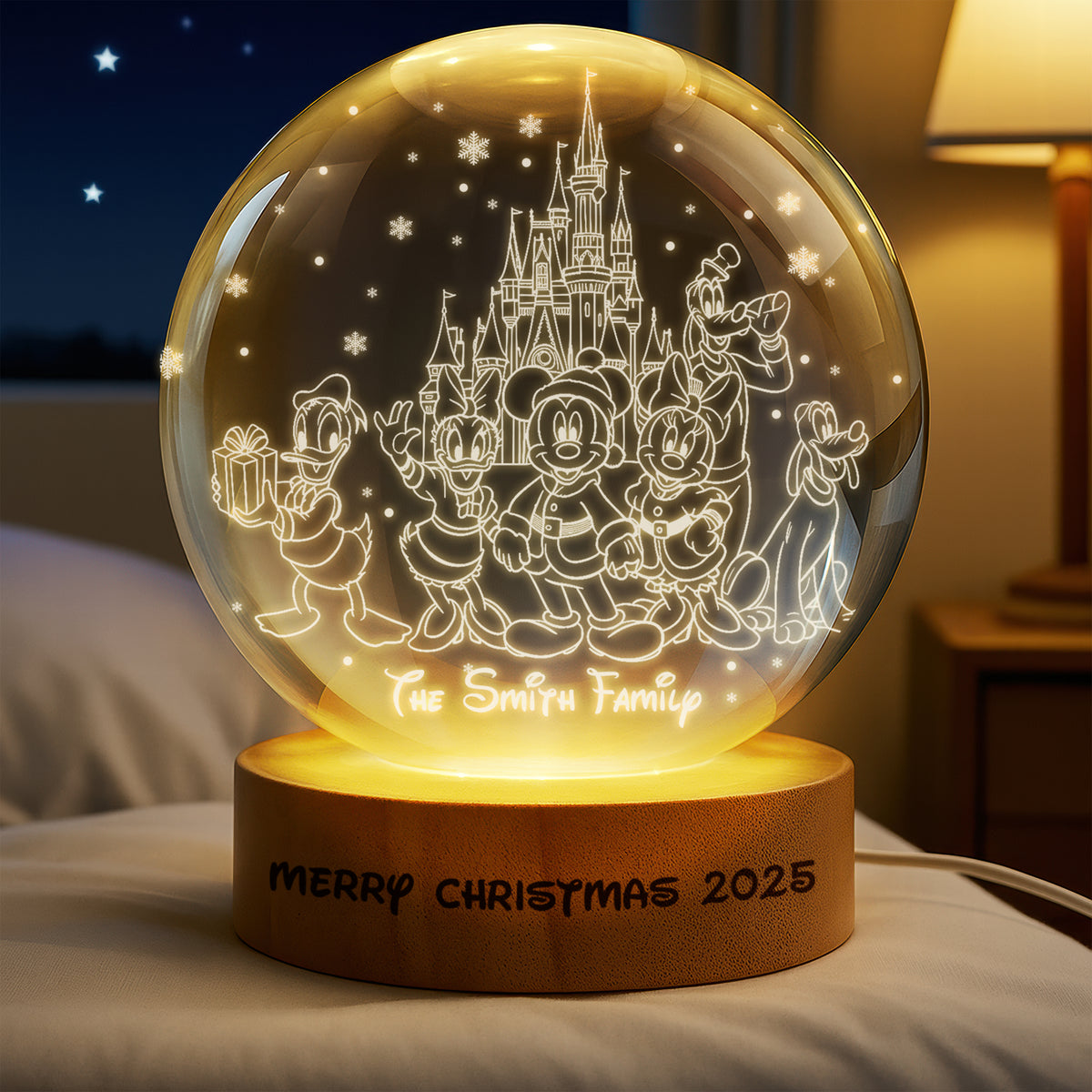 Together Family Moments Crystal Ball Night Light - Personalized Gifts For Family 06HYLU201025-Homacus