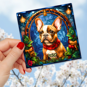 Personalized Christmas Gifts For Dog Lovers Suncatcher Ornament French Bulldog 03hupu100924-Homacus