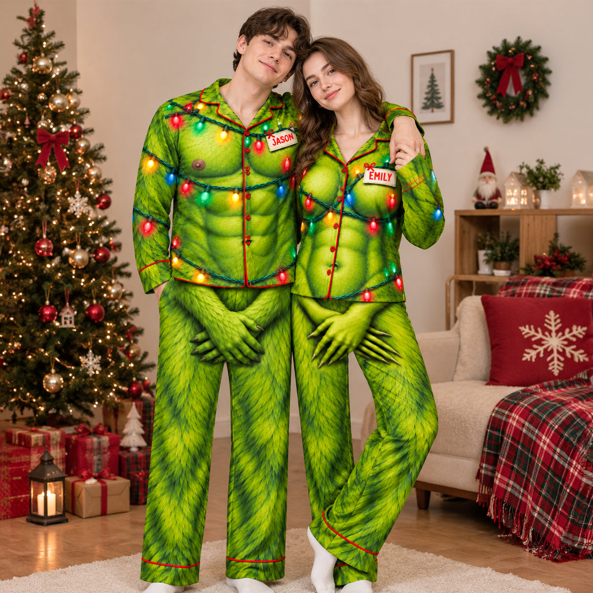 Mischievous Couple Pajama - Personalized Christmas Gifts For Couple 04hadh300926-Homacus