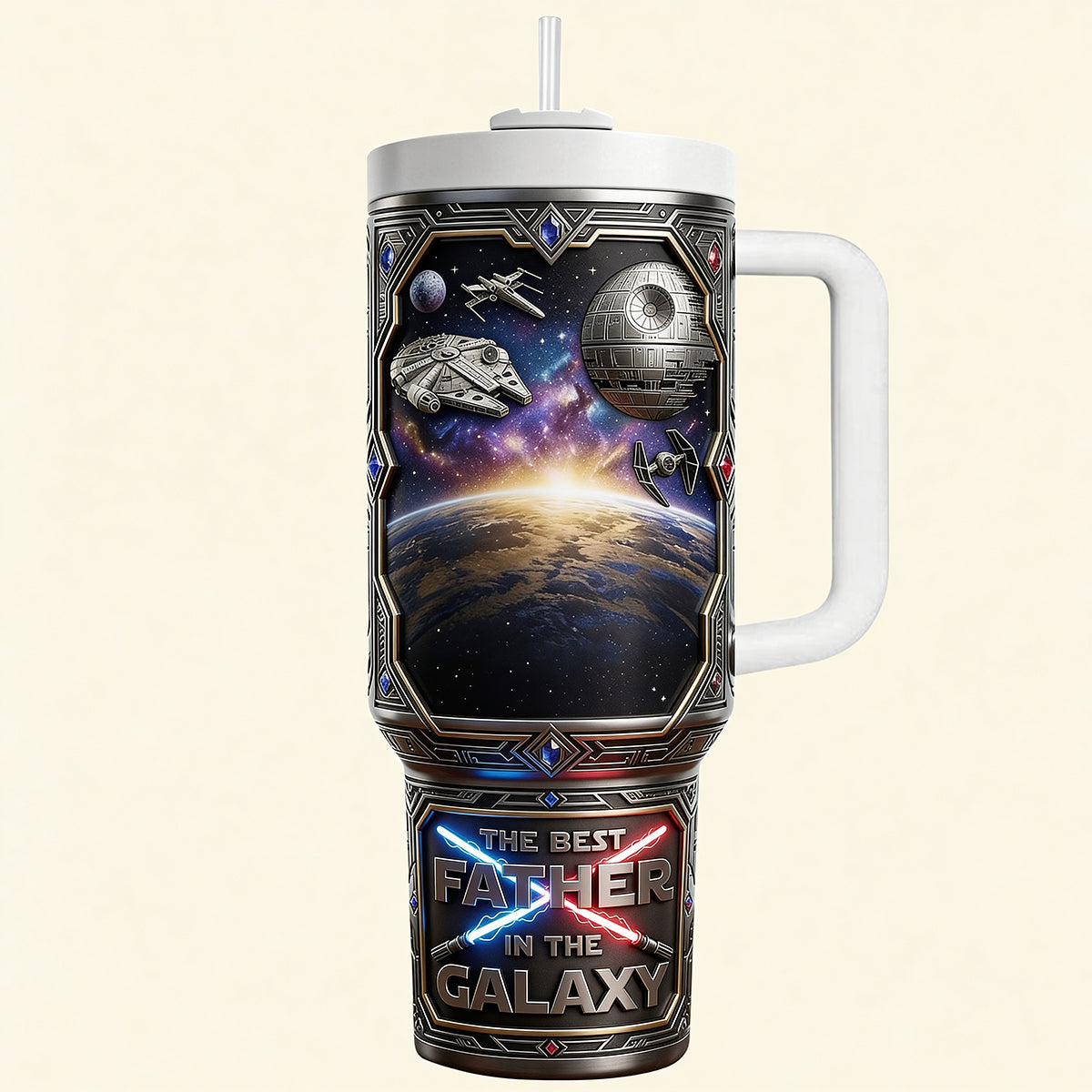 Best Dad In The Entire Universe Tumbler - Personalized Gift For Dad 03NATN100326-Homacus