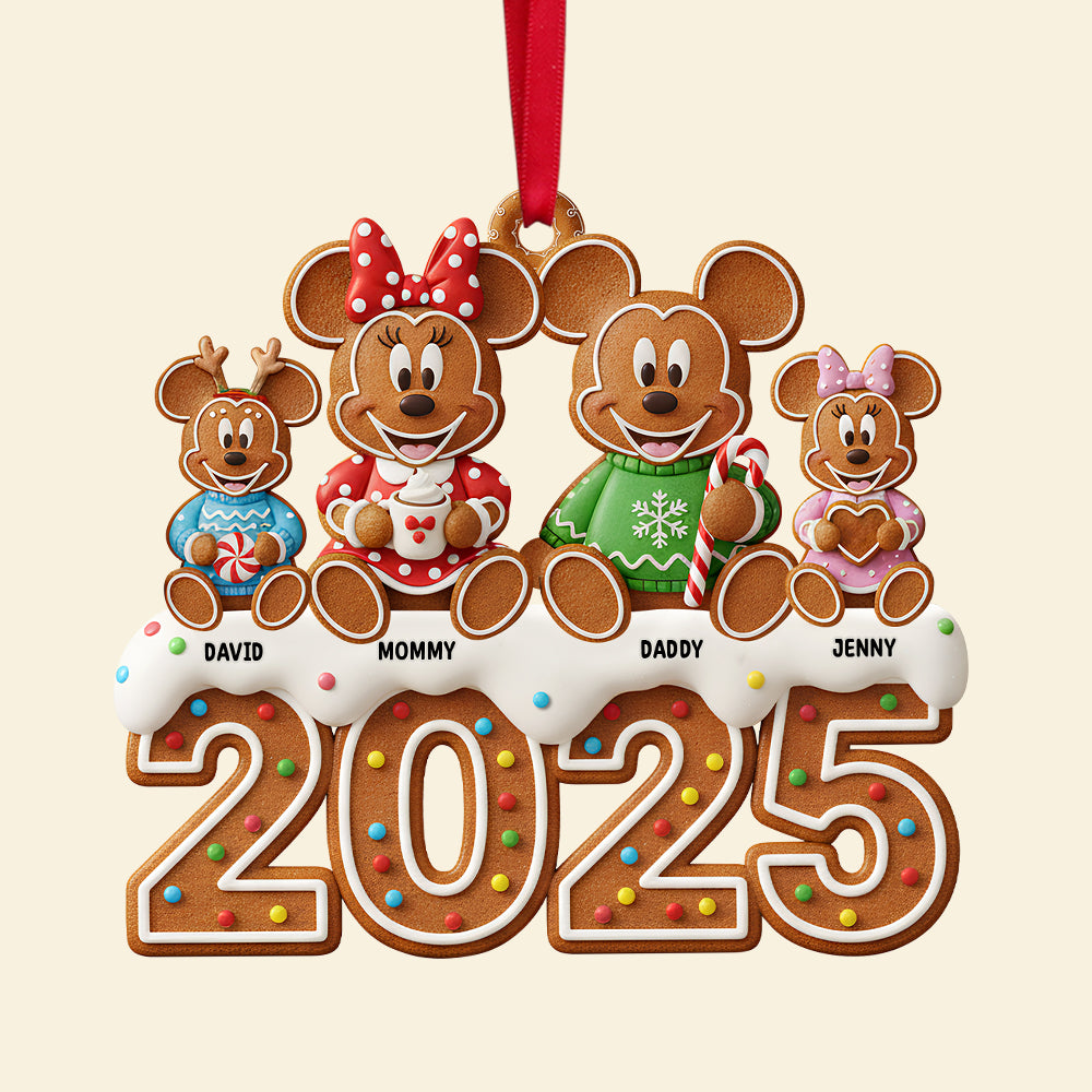 Cartoon Gingerbread Family Personalized Gifts For Family Christmas Ornament 04natn111025-Homacus