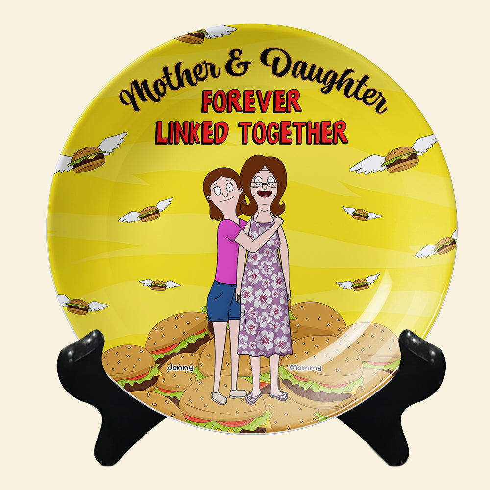 Personalized Gift For Mom Ceramic Round Plate Mother's Day Mom And Daughter 04XQMH140325HG-Homacus