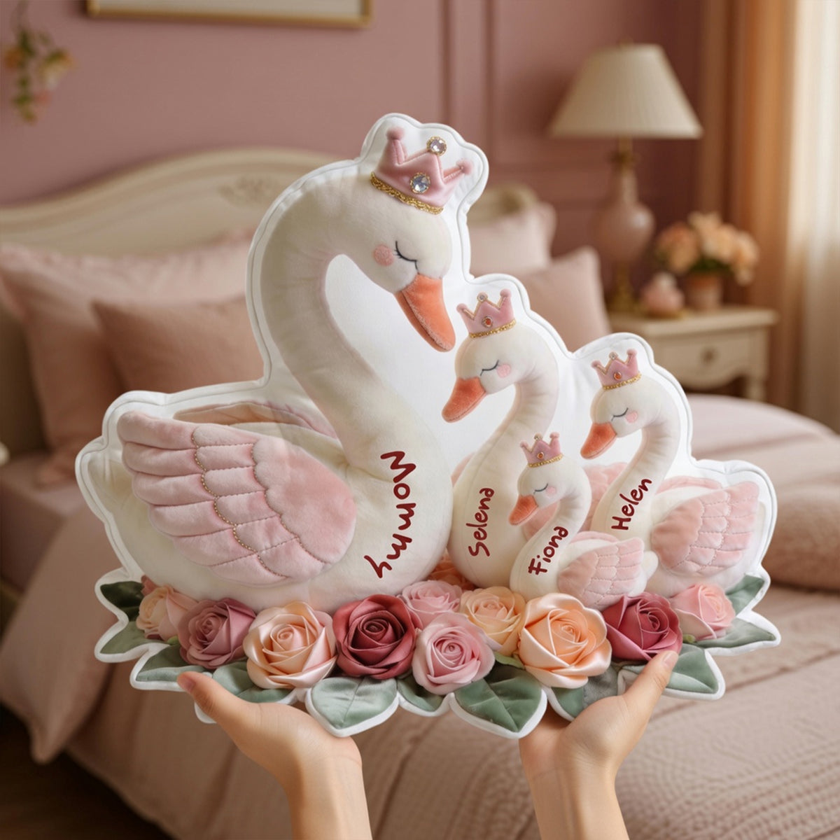 Mother Swan Love Her Baby Custom Shape Pillow - Personalized Gifts For Moms 04pglu160326-Homacus