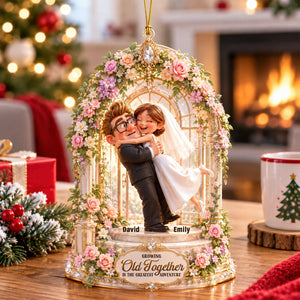 Hugging Couple Ornament - Personalized Gifts For Couple Christmas Ornament 06TTQN180926-Homacus