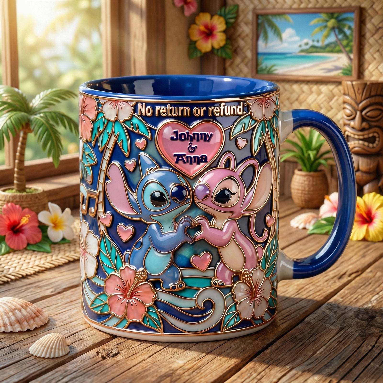 Tropical Island Couple Accent Mug - Personalized Gifts For Couples 01PALU150126-Homacus