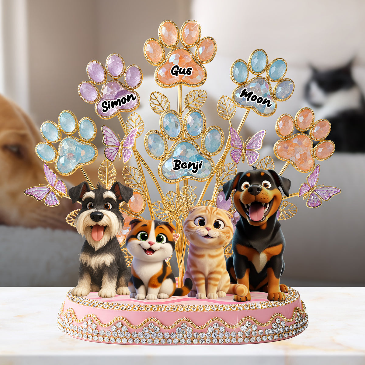 Cute Paw Tree Acrylic Plaque - Personalized Gifts For Dog & Cat Lovers 02QHLU280625-Homacus