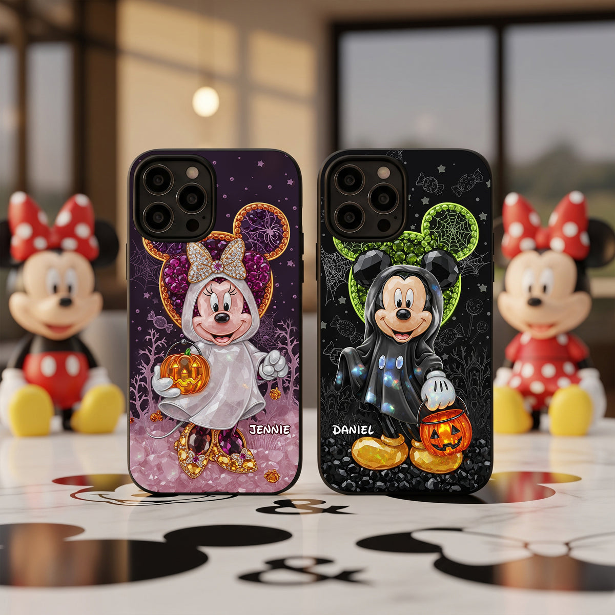Spooky Halloween Couple Phone Case - Personalized Gift For Couple 04TGLU270825-Homacus