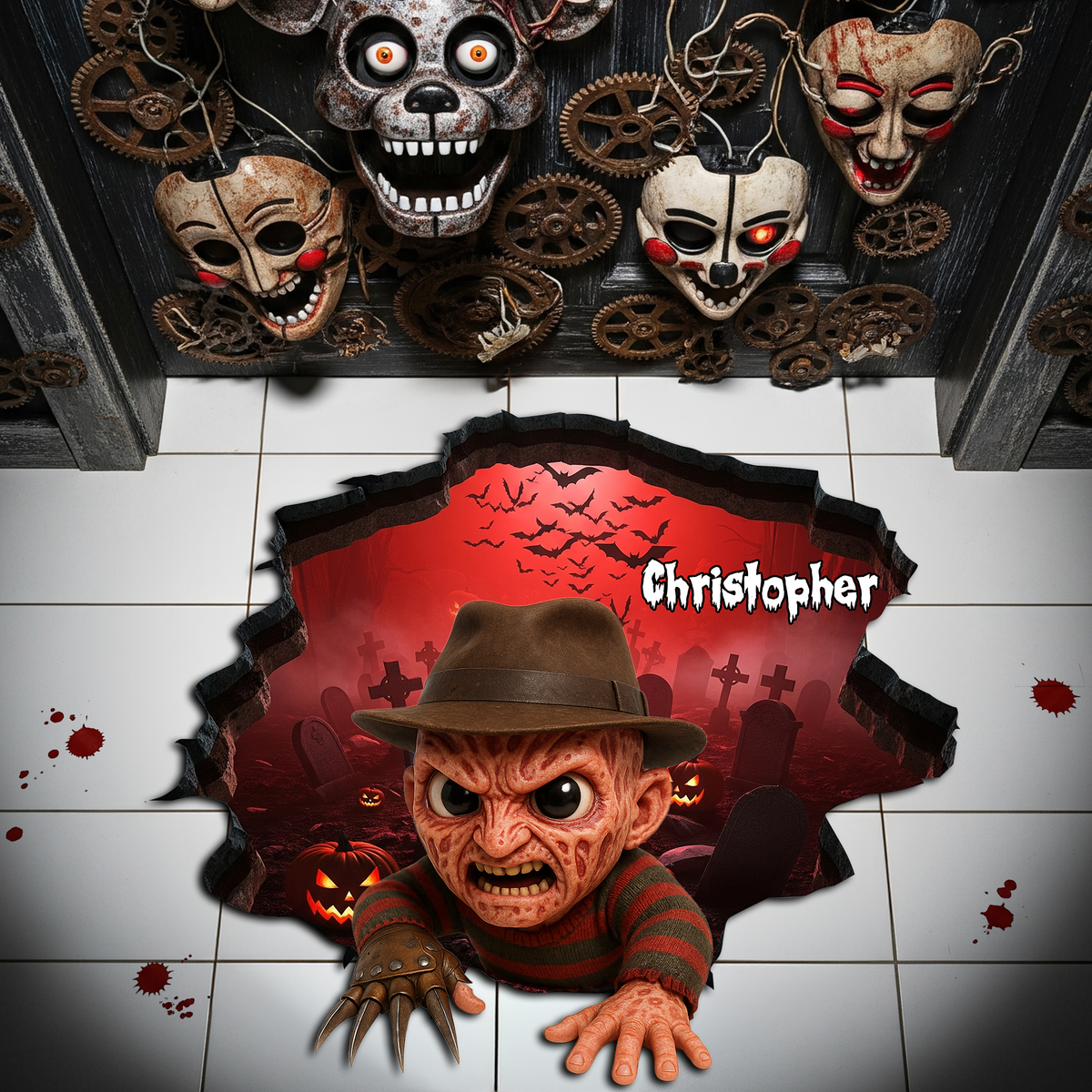 Halloween Scary Doormat - Personalized Gifts For Movie Fans 05PGLU150825-Homacus